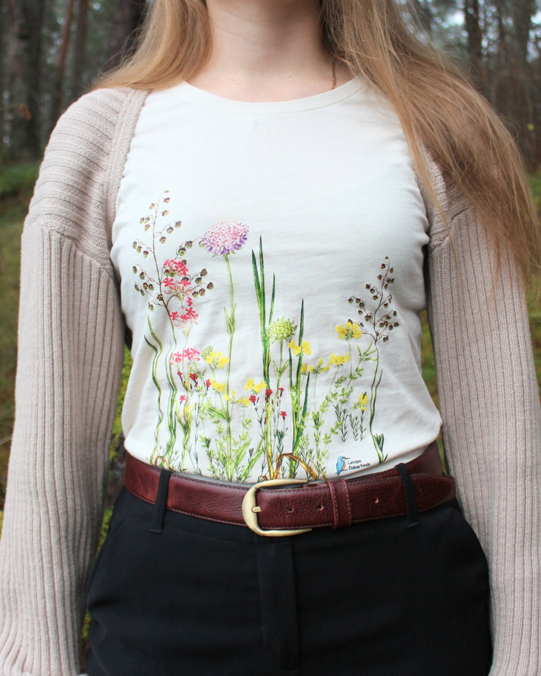 Organiskās kokvilnas sieviešu T-krekls “Pļava”