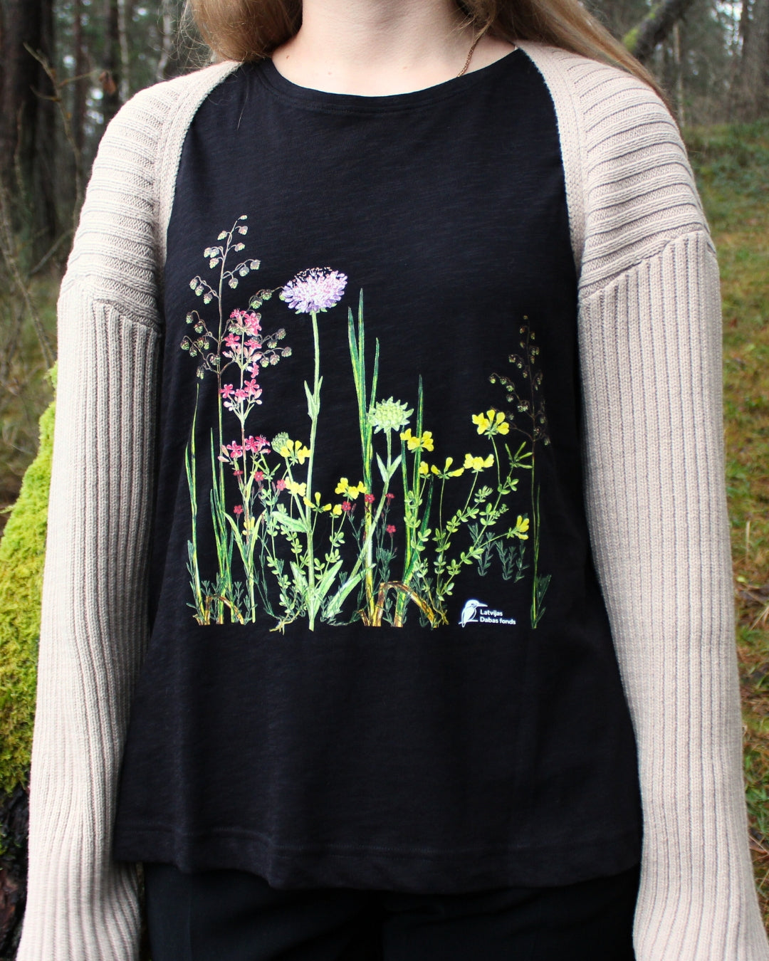 Organiskās kokvilnas sieviešu T-krekls “Pļava”