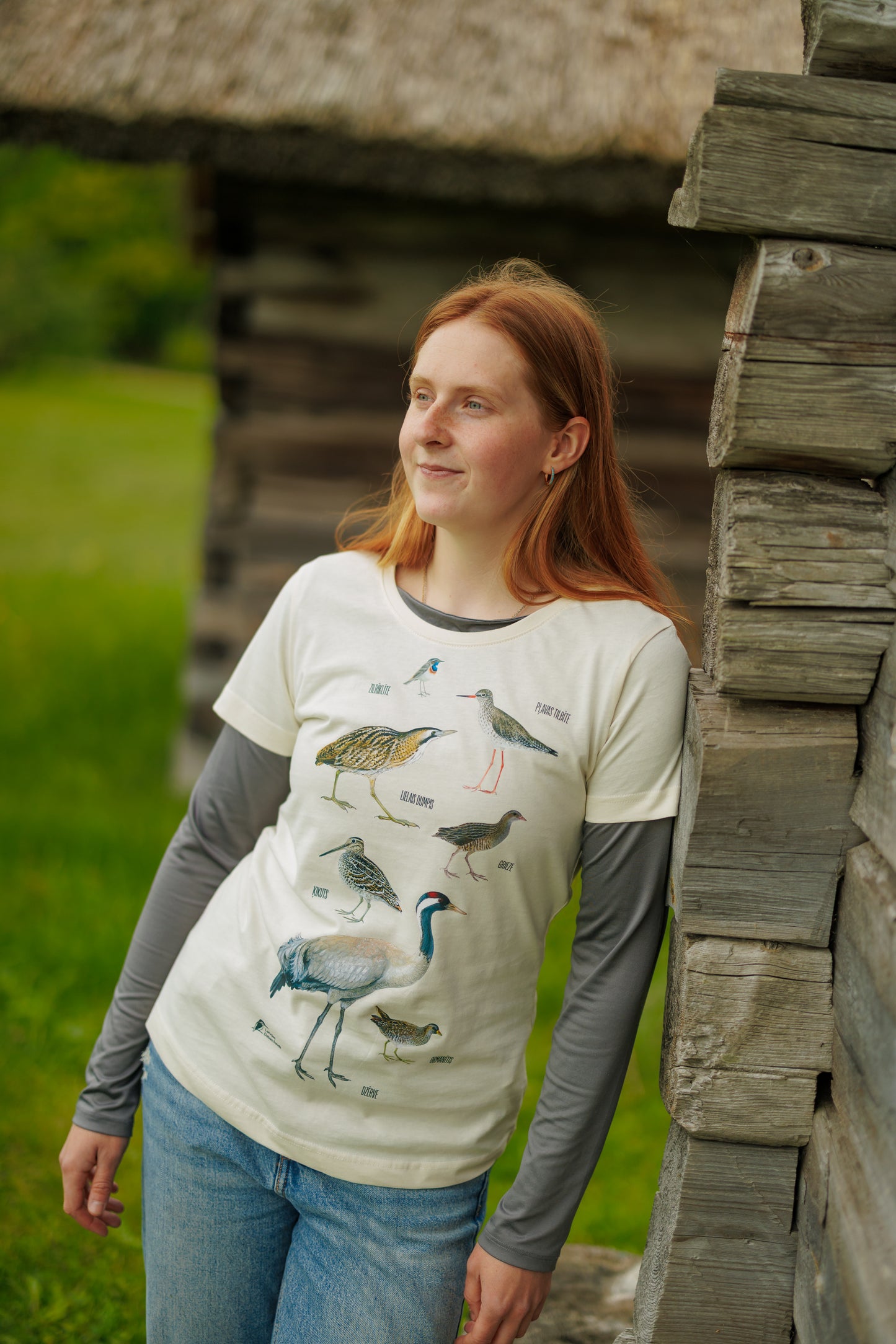 Organiskās kokvilnas T-krekls “Putni mitrājos"