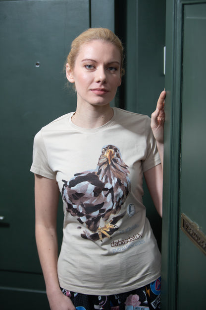 Kokvilnas T-krekls “Es atbalstu Dabasdati.lv putnu tiešraides” ar jūras ērgli