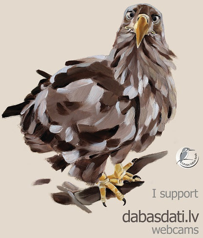 Kokvilnas T-krekls “Es atbalstu Dabasdati.lv putnu tiešraides” ar jūras ērgli